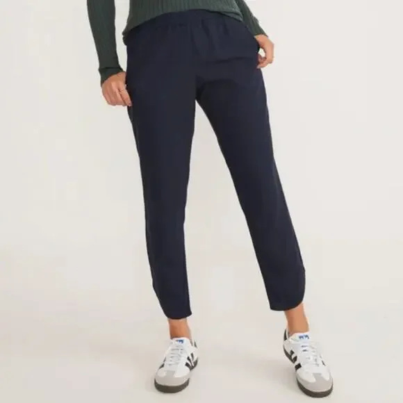 Marine Layer Allison Pant Navy Blue Pull On Elastic Waist Ankle Length SMALL - Picture 1 of 8